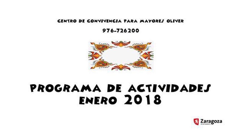 Centro de Mayores: Programa de Actividades Enero 2018