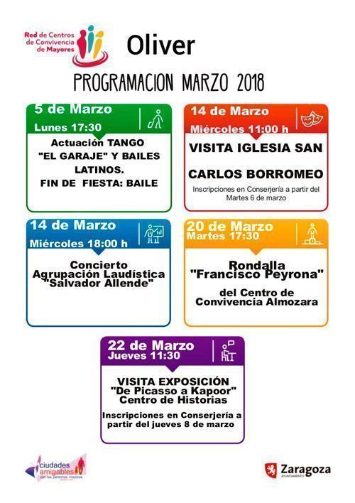 Actividades Mayores Oliver Marzo