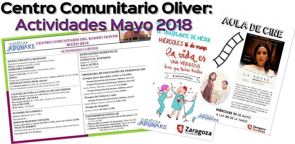 Centro Comunitario Oliver: Actividades Mayo 2018