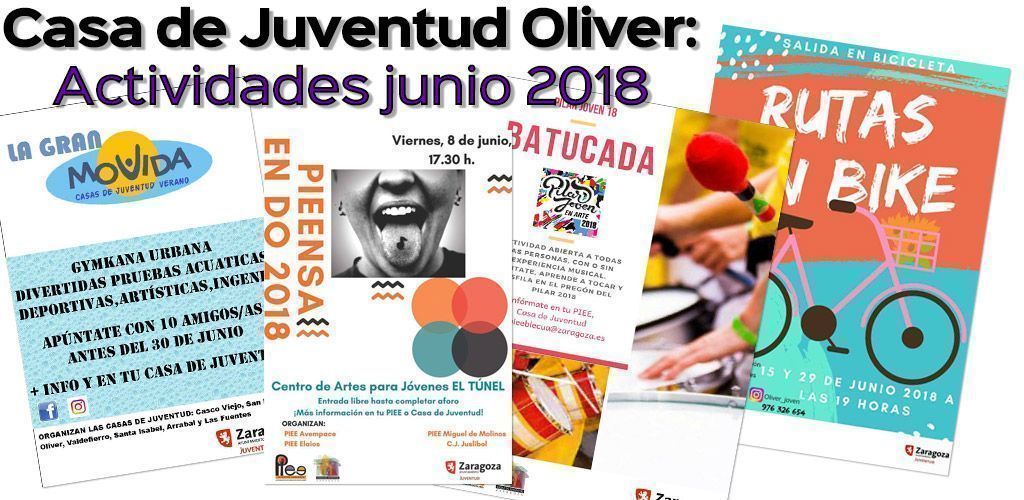 Casa de Juventud Oliver: Actividades de Junio 2018