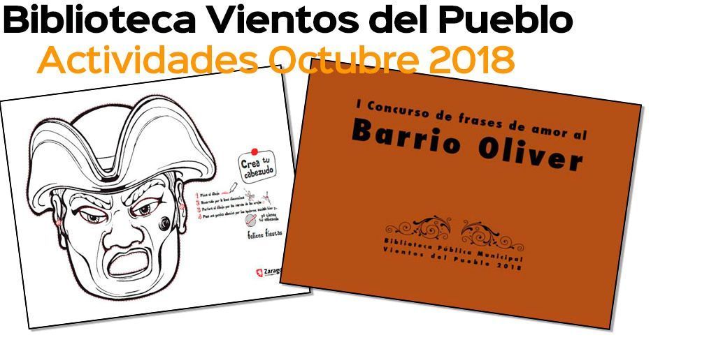 Actividades Biblioteca Vientos del Puablo de Oliver Octubre 2018