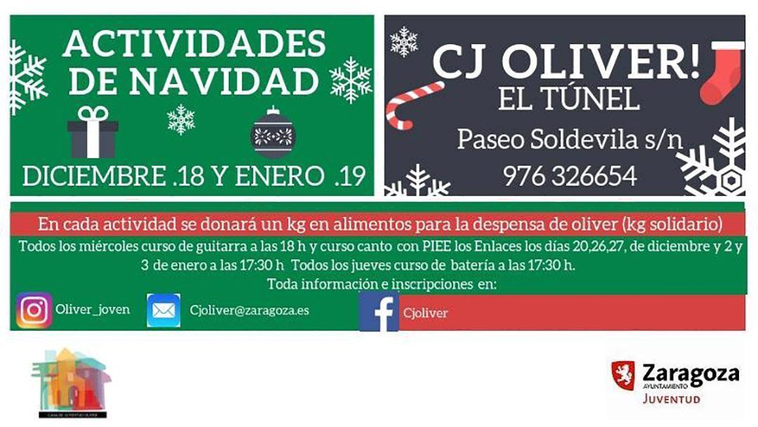 Casa de Juventud Oliver: Actividades Navidad 2018