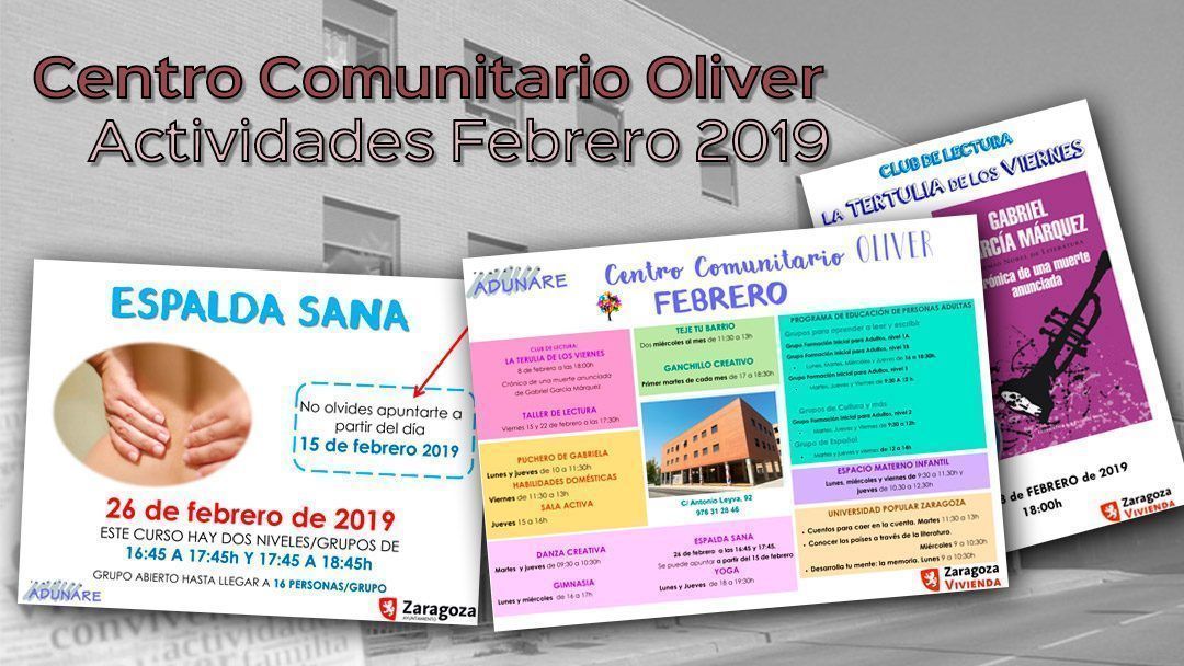 Centro Comunitario Oliver: Actividades febrero 2019