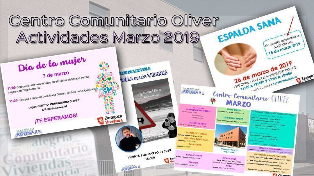 Centro Comunitario Oliver: Actividades marzo 2019