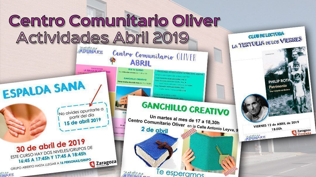 Centro Comunitario Oliver: Actividades abril 2019