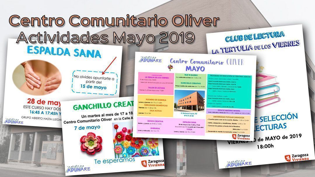 Centro Comunitario Oliver: Actividades Mayo 2019