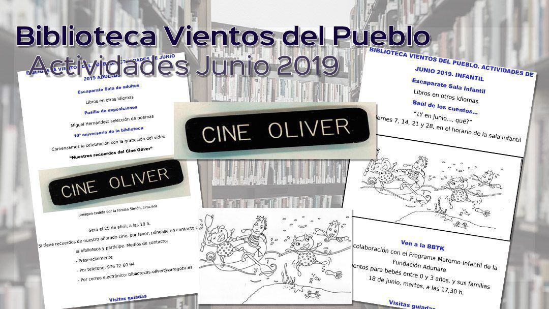 Biblioteca Vientos del Pueblo. Actividades junio 2019