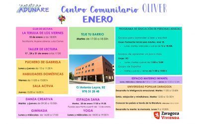 Centro Comunitario Oliver: Actividades enero 2020