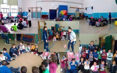 Jugadoras del Sala Zaragoza visitan el Fernando el Católico