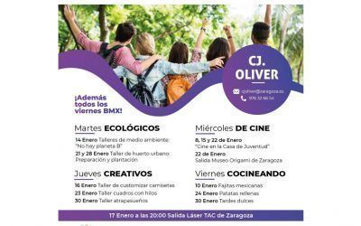 Casa de Juventud Oliver: actividades para enero de 2020