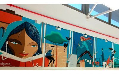 Inauguración del Mural de David Guirao en la Biblioteca «Vientos del Pueblo»