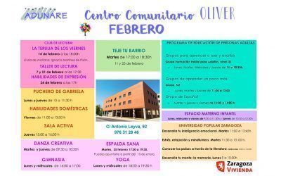 Actividades para febrero de 2020 en el Centro Comunitario Oliver