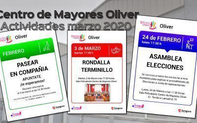 Centro de Mayores: actividades programadas para marzo 2020